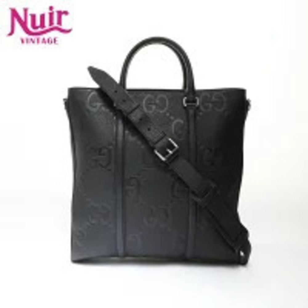 Gucci GG Black Tote Leather Jumbo Bag - Picture 2 of 12